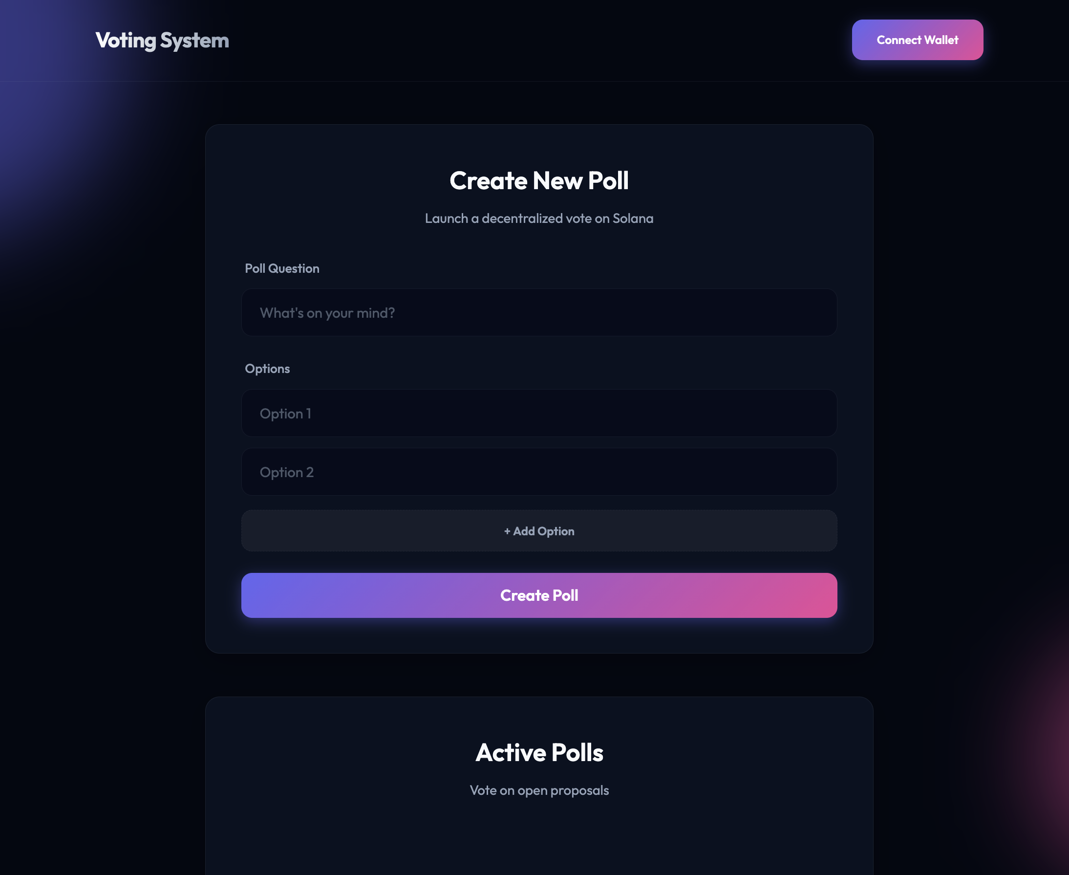 Voting System Screenshot